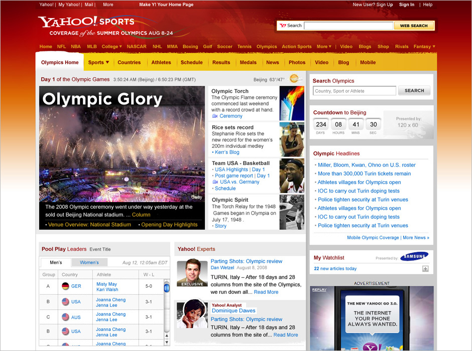 Beijing Olympics Index Page
